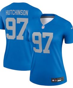Aidan Hutchinson Detroit Lions Nike Women's Alternate Legend Player Performance Top -  Blue