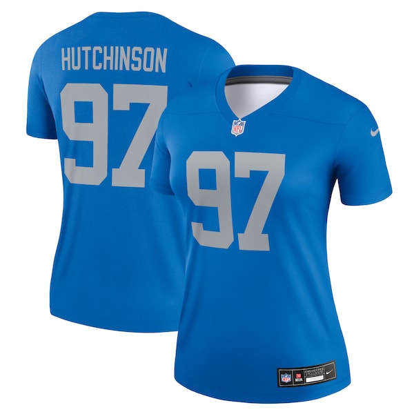 Aidan Hutchinson Detroit Lions Nike Women's Alternate Legend Player Performance Top - Blue