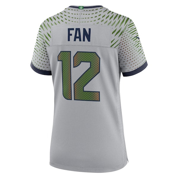 12s Seattle Seahawks Nike Women's 2025 Rivalries Collection Game Jersey - Wolf Gray - Image 3