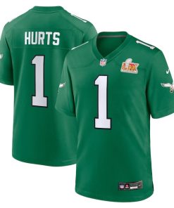 Jalen Hurts Philadelphia Eagles Nike Super Bowl LIX 2nd Alternate Game Jersey - Kelly Green