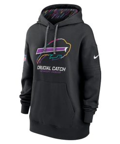 Alternative view of Buffalo Bills Nike Women's 2024 NFL Crucial Catch Club Pullover Hoodie - Black