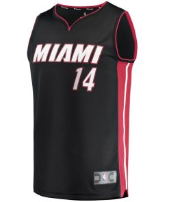 Alternative view of Tyler Herro Miami Heat  Fast Break Replica Jersey - Icon Edition - Black