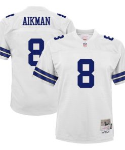 Troy Aikman Dallas Cowboys Youth Retired Player Legacy Jersey - White