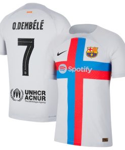 Ousmane Dembele Barcelona Nike 2022/23 Third Vapor Match Authentic Player Jersey - Gray