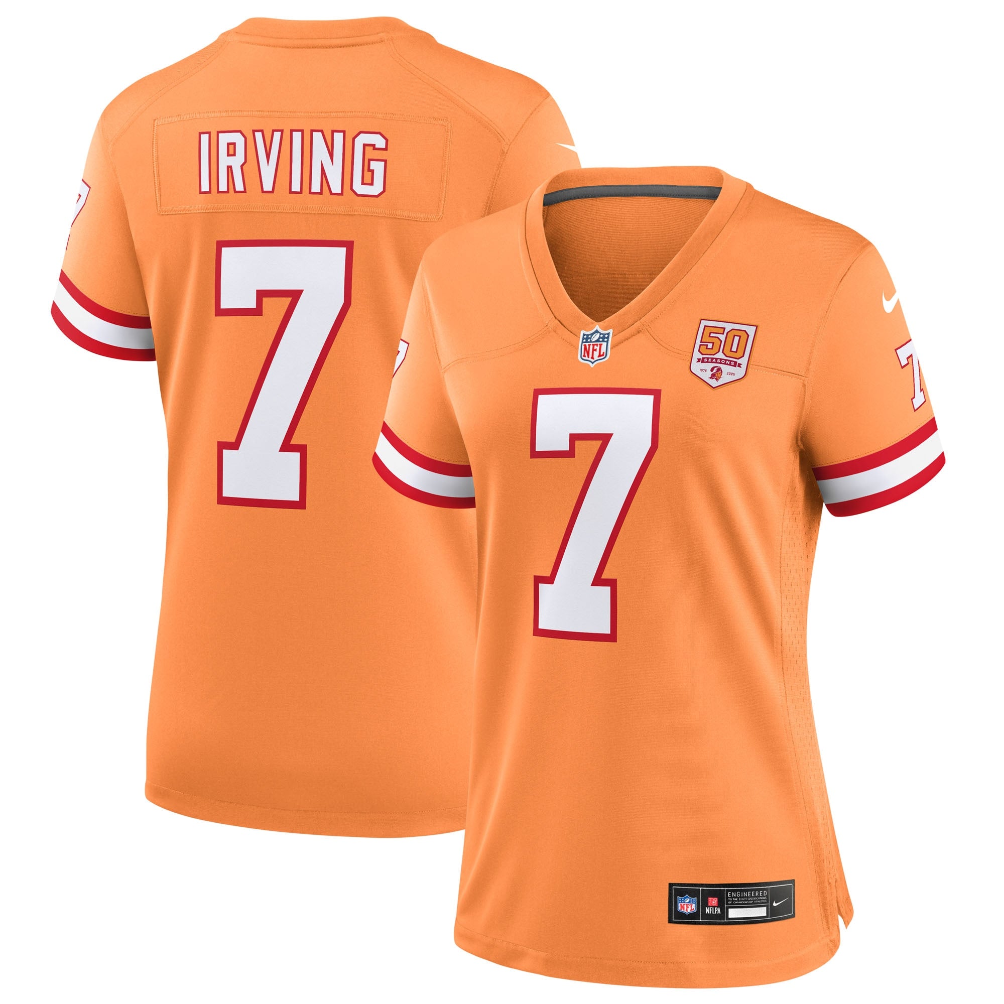 Bucky Irving '76 Tampa Bay Buccaneers Nike Women's 50th Season Game Jersey - White/Red/Creamsicle - Image 6