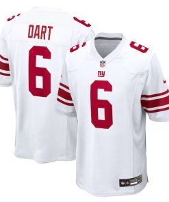 Alternative view of Jaxson Dart New York Giants Nike Youth Game Jersey - White/Royal/Red