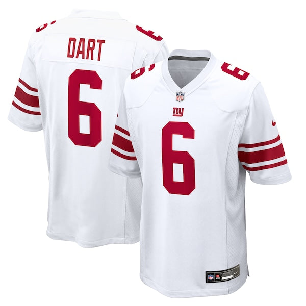 Jaxson Dart New York Giants Nike Youth Game Jersey - White/Royal/Red - Image 2
