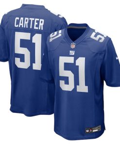 Alternative view of Abdul Carter New York Giants Nike 2025 NFL Draft First Round Pick Game Jersey - Royal/Red/White