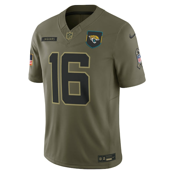 Trevor Lawrence Jacksonville Jaguars Nike 2025 Salute to Service Limited Jersey - Olive - Image 2