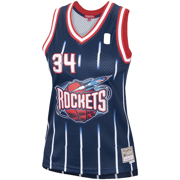 Hakeem Olajuwon Houston Rockets Women's Hardwood Classics Swingman Jersey - Navy/Red - Image 3