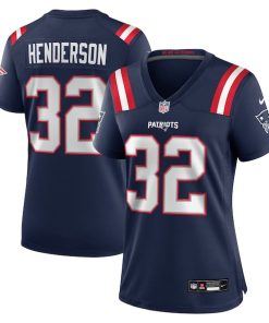 TreVeyon Henderson New England Patriots Nike Women's  Game Jersey -  Navy