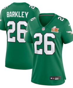 Saquon Barkley Philadelphia Eagles Nike Women's Super Bowl LIX 2nd Alternate Game Jersey - Kelly Green
