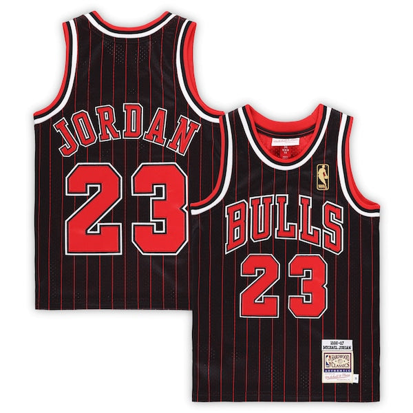 Michael Jordan Chicago Bulls Preschool 1996/97 Hardwood Classics Authentic Jersey - Black/Red/White - Image 2