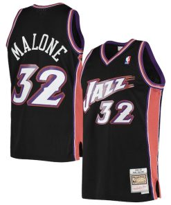 Karl Malone Utah Jazz 2001/02 Hardwood Classics Swingman Jersey - Black