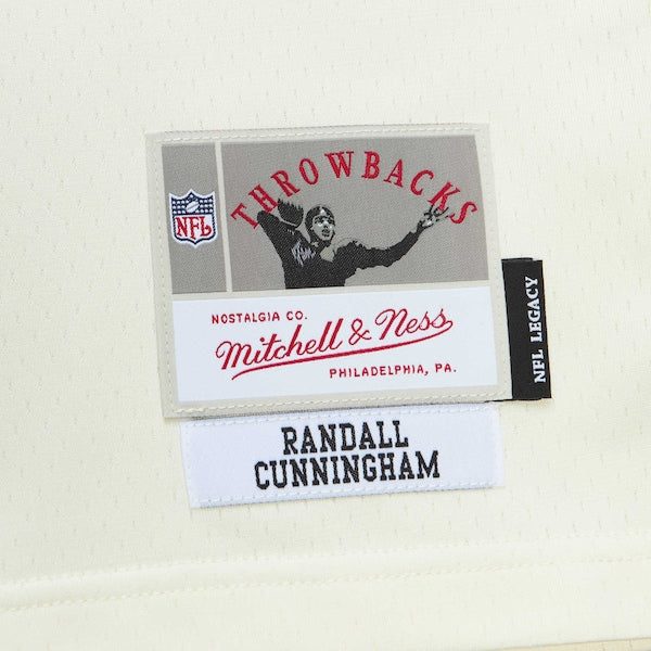 Randall Cunningham Philadelphia Eagles Chainstitch Legacy Jersey - Cream - Image 5