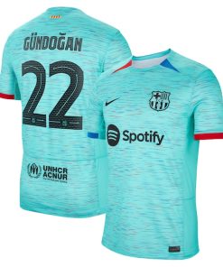 Ilkay G¨¹ndogan Barcelona Nike 2023/24 Third Replica Jersey - Aqua/Royal/White