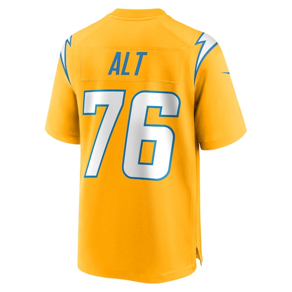 Joe Alt Los Angeles Chargers Nike Alternate Charger Power Game Player Jersey - Gold/Powder Blue/Navy - Image 4