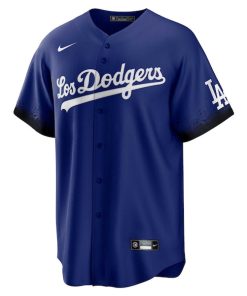 Alternative view of Jackie Robinson Los Angeles Dodgers Nike City Connect Replica Player Jersey - Royal