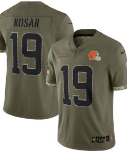Bernie Kosar Cleveland Browns 2022 Salute To Service Retired Player Limited Jersey - Olive