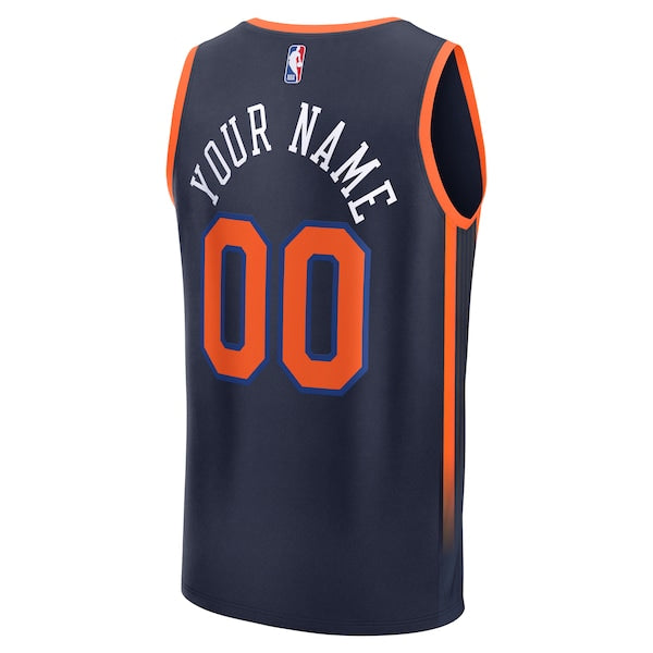 New York Knicks Custom Fast Break Jersey - Navy - Statement Edition - Image 4