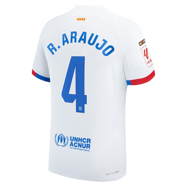 Ronald Araujo Barcelona Nike 2023/24 Away Authentic Jersey - White/Aqua/Royal - Image 4