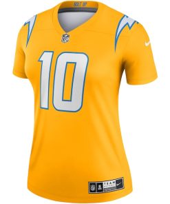 Alternative view of Justin Herbert Los Angeles Chargers Nike Women's Inverted Legend Jersey - Gold