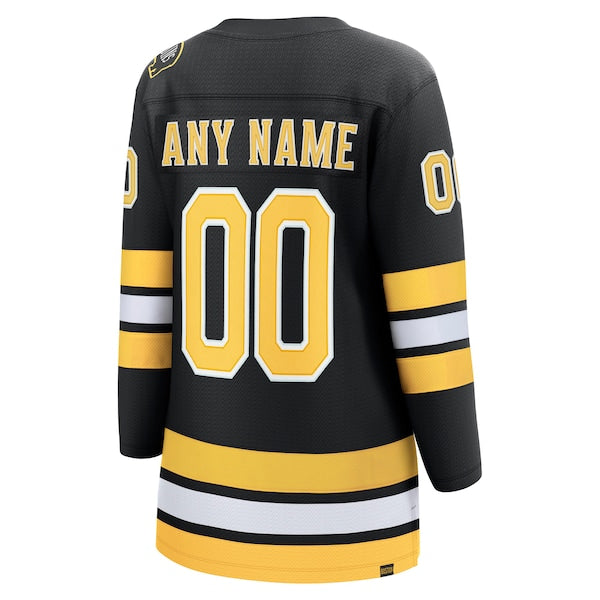 Boston Bruins Women's Home Breakaway Custom Jersey - Black - Image 3