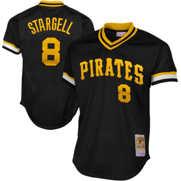 Willie Stargell Pittsburgh Pirates 1982 Authentic Cooperstown Collection Mesh Batting Practice Jersey - Black - Image 2