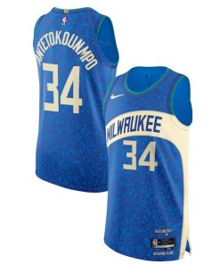 Nike Giannis Antetokounmpo Milwaukee Bucks  Authentic Jersey - City Edition - Blue