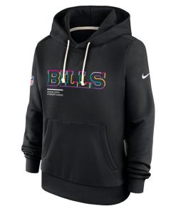 Alternative view of Buffalo Bills Nike Women's 2025 NFL Crucial Catch Sideline Standard Issue Dri-FIT Hoodie - Black