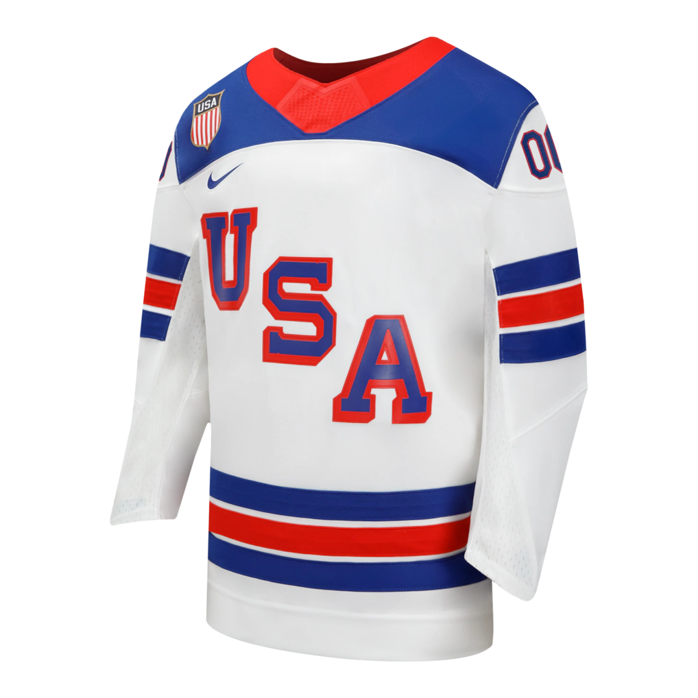 USA Hockey Nike White 2026 Away Replica Custom Jersey - Image 3