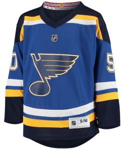 Alternative view of Jordan Binnington St. Louis Blues Youth Home Replica Player Jersey - Blue