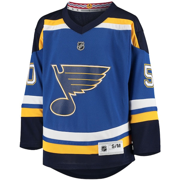 Jordan Binnington St. Louis Blues Youth Home Replica Player Jersey - Blue - Image 2