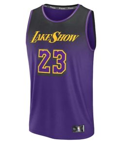 Alternative view of LeBron James Los Angeles Lakers  Youth 2024/25 Fast Break Player Jersey - City Edition - Purple
