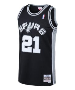 Alternative view of Tim Duncan San Antonio Spurs 1998/99 Hardwood Classics Swingman Jersey - Black