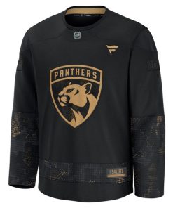 Alternative view of Florida Panthers  2024 Military Appreciation Practice Jersey - Black