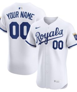 Kansas City Royals Nike Home Elite Custom Jersey - White