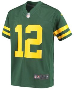 Alternative view of Aaron Rodgers Green Bay Packers Nike Youth Game Jersey - Green