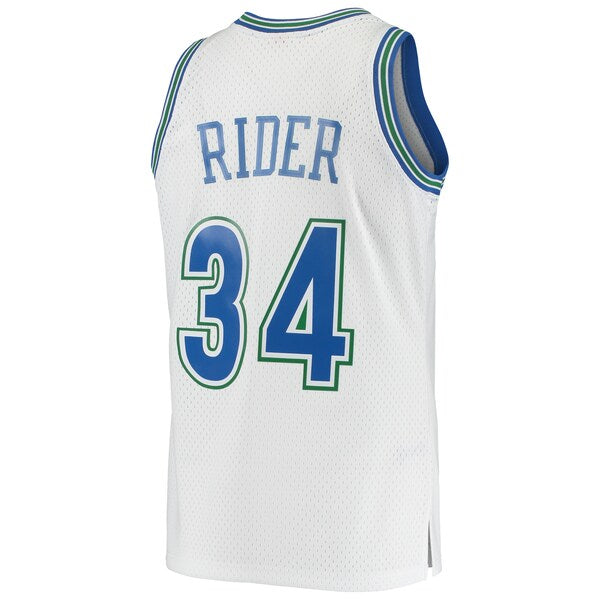 Isaiah Rider Minnesota Timberwolves 1995/96 Hardwood Classics Swingman Jersey - White - Image 3