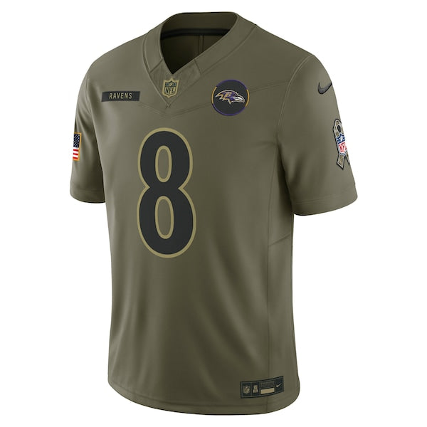 Lamar Jackson Baltimore Ravens Nike 2025 Salute to Service Limited Jersey - Olive - Image 2