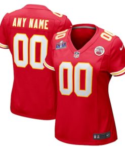 Kansas City Chiefs Nike Women's Super Bowl LVIII Patch Custom Game Jersey - Red