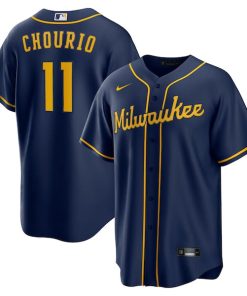 Jackson Chourio Milwaukee Brewers Nike Alternate 2 Replica Jersey - Navy