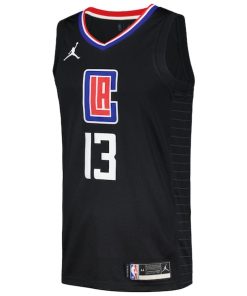 Alternative view of Paul George LA Clippers Jordan Brand Nike Swingman Player Jersey - Statement Edition - Black