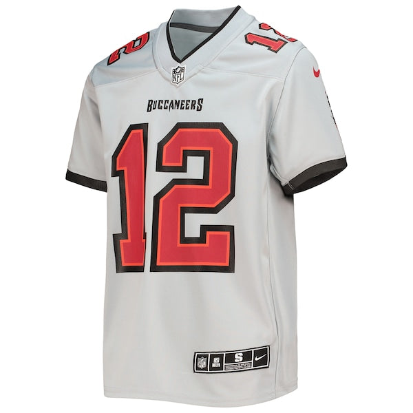Tom Brady Tampa Bay Buccaneers Nike Youth Inverted Team Game Jersey - Gray - Image 2