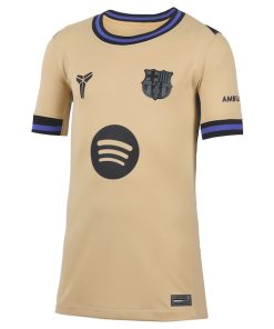 Alternative view of Frenkie de Jong Barcelona Nike Youth 2025/26 Away Stadium Replica Jersey - Gold