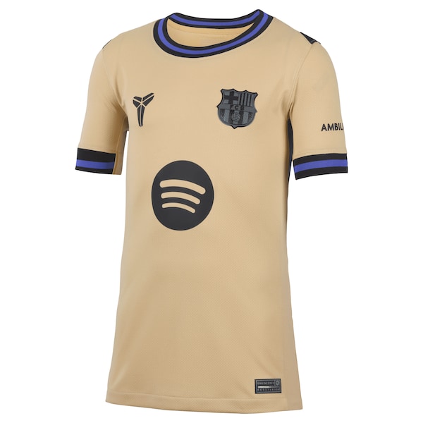 Barcelona Nike Youth 2025/26 Away Stadium Replica Custom Jersey - Gold/Blue - Image 3