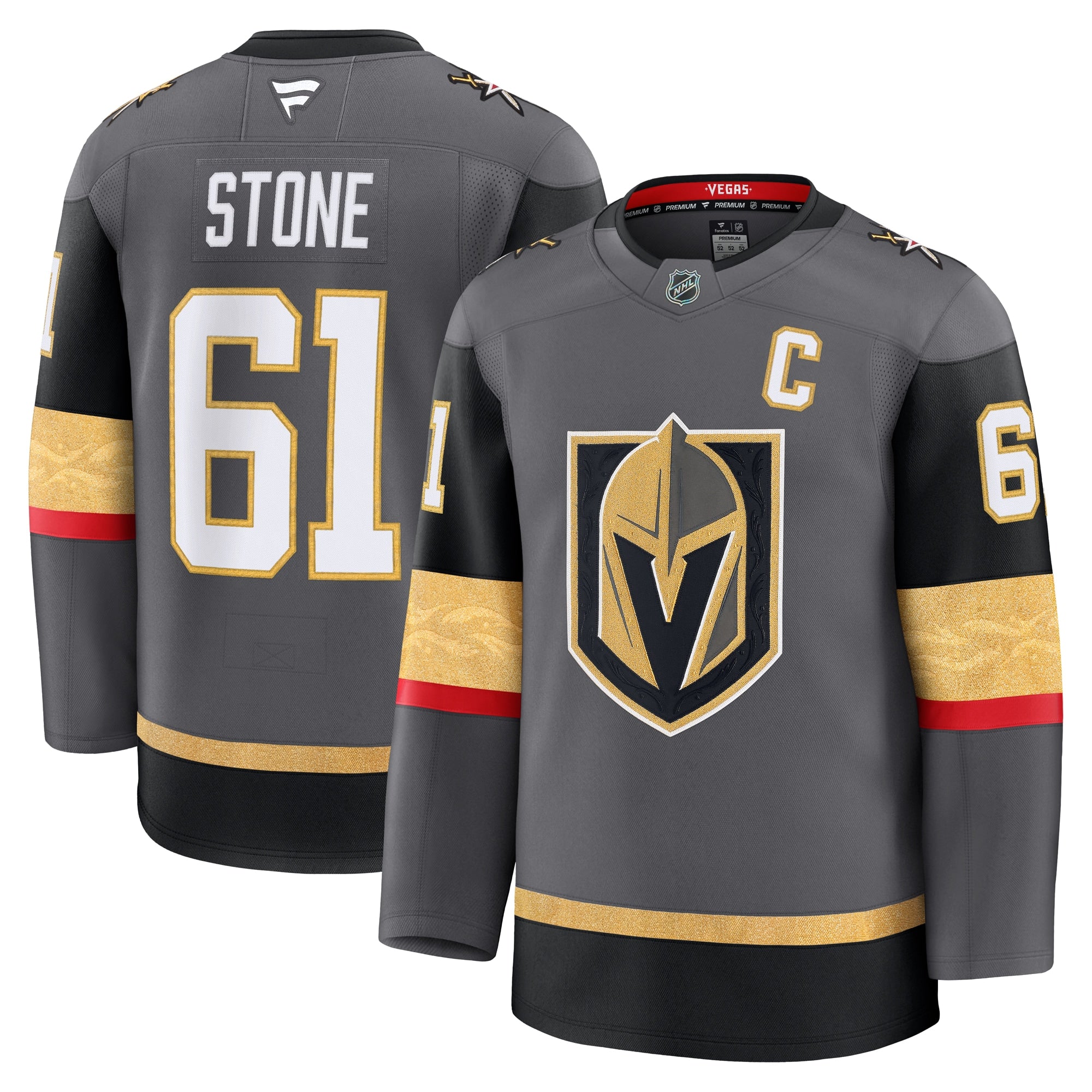 Mark Stone Vegas Golden Knights Away Premium Jersey - White/Gold/Gray - Image 8