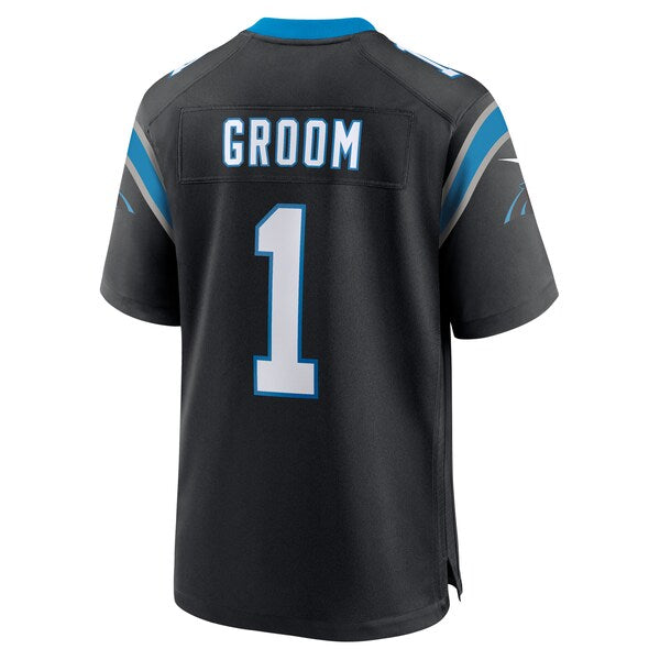 Number 1 Groom Carolina Panthers Nike Game Jersey - Black - Image 3