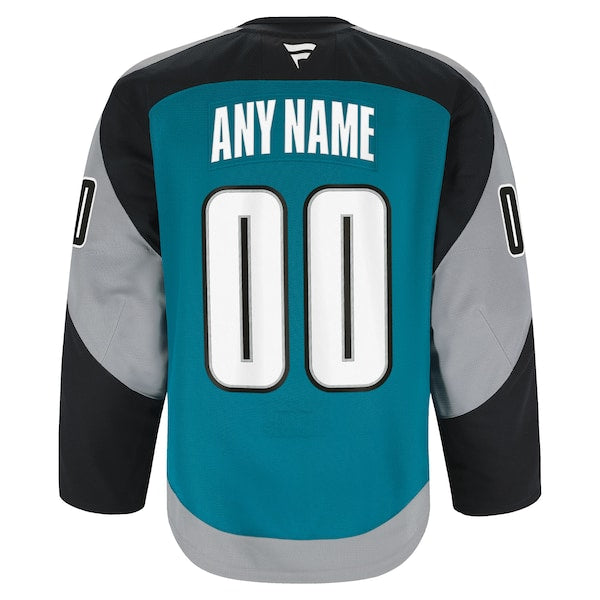 San Jose Sharks Alternate Authentic Pro Custom Jersey - Teal - Image 3