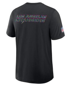 Alternative view of Los Angeles Chargers Nike 2025 NFL Crucial Catch Tri-Blend Dri-FIT T-Shirt - Black